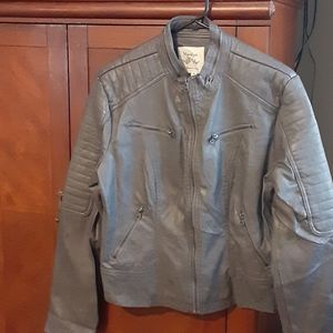 Grey faux leather jacket